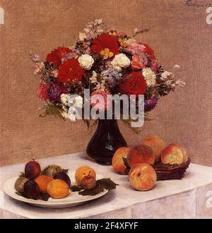 Henri Fantin-Latour - Blumen Obst 1868 Stockfoto