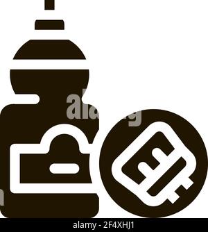 Flüssigflasche Symbol Vektor Glyphe Illustration Stock Vektor