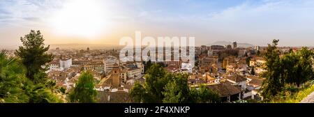 Panorama der Stadt Granada in Andalusien, Spanien Stockfoto