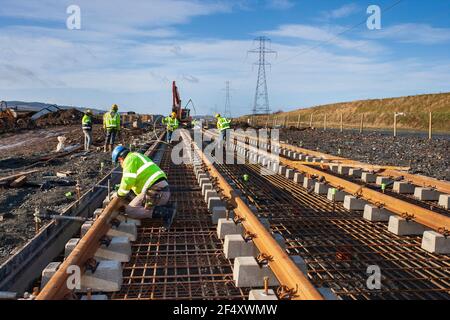 Eisenbahnbau Stockfoto