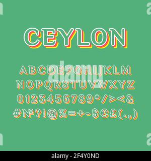 Ceylon Vintage 3D Vektor Alphabet Set Stock Vektor