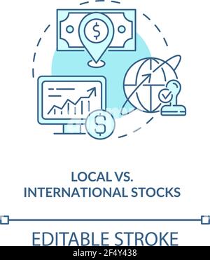 Symbol für lokales und internationales Aktienkonzept Stock Vektor