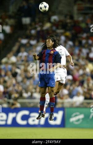 Internationales Freundschaftsspiel zwischen F.C Barcelona und A.C. Mailand im RFK Stadium, Washington DC, USA, Juli 30 2003. Stockfoto