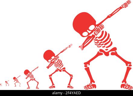 Skeleton dab, EINE Gruppe von Skeletten, die dabbing Stock Vektor