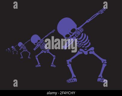 Skeleton dab, EINE Gruppe von Skeletten, die dabbing Stock Vektor