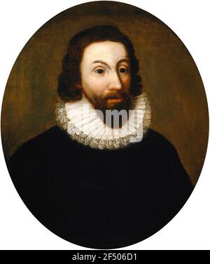 John Winthrop. Porträt des englischen Puritaner Anwalt und erster Gouverneur der Massachusetts Bay Colony, John Winthrop (1587/88-1649), Öl auf Leinwand, unbekannter Künstler, c.. 1800 nach einem frühen Gemälde aus dem 17th. Jahrhundert Stockfoto