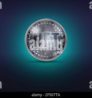 Kryptowährung Metall NFT Münze Stock Vektor