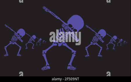 Skeleton dab, EINE Gruppe von Skeletten, die dabbing Stock Vektor