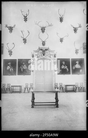 Moritzburg. Jagdschloss. Steinhalle Stockfoto