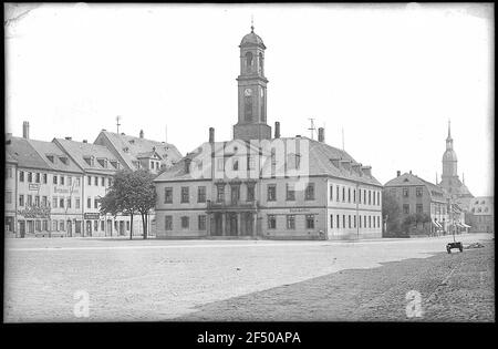 Rochlitz. Rathaus und Markt Stockfoto