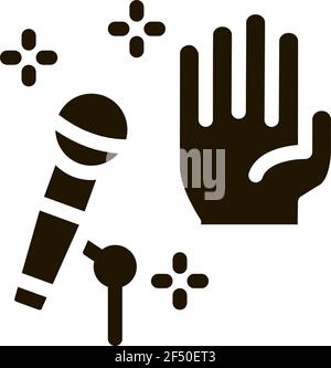 Stop Karaoke Symbol Vektor Glyphe Illustration Stock Vektor