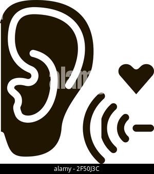 Sound for Ear Icon Vektor Glyphe Illustration Stock Vektor