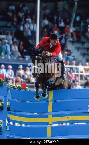 World Equestrian Games, Stockholm, 1990, Michael Whitaker (GBR) auf Henderson Mon Santa Stockfoto