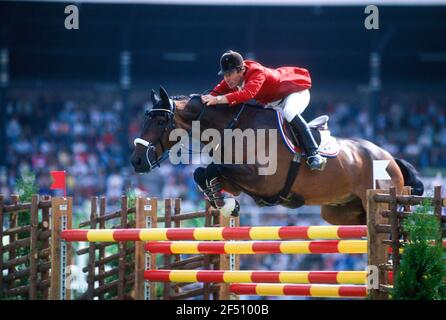 World Equestrian Games, Stockholm, 1990, Michael Whitaker (GBR) auf Henderson Mon Santa Stockfoto