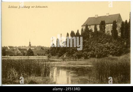 Burgteich mit Schloss Frohburg. Sperrbereich mit Schloss Stockfoto