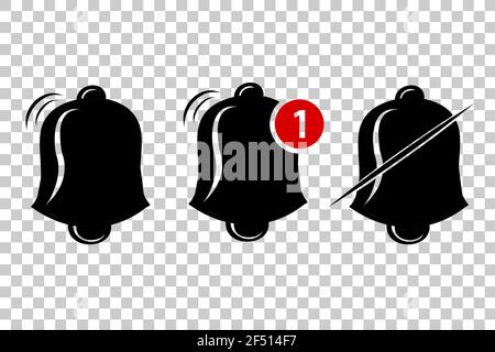 Vektor Silhouette, Symbol oder Logo, Glocke, Ring, Alarm, Benachrichtigung Stock Vektor