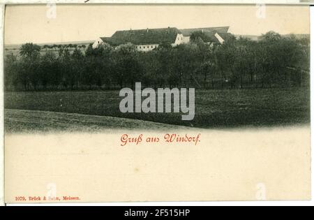 Blick auf Windorf Windor Dorf. Blick auf Windorf Stockfoto