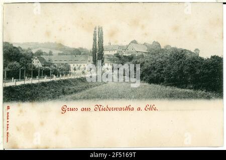 Blick auf Niederwartha. Aussicht Stockfoto