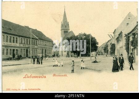 Pferdemarkt Liebenwerda. Pferdemarkt Stockfoto