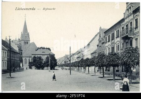 Pferdemarkt Liebenwerda. Roßmarkt Stockfoto