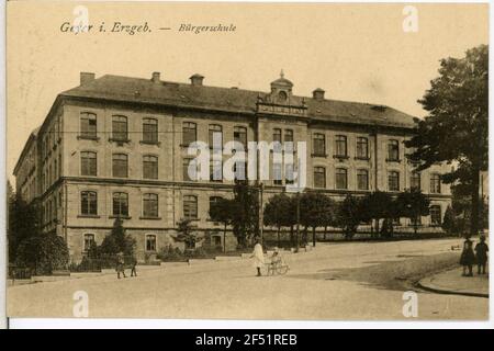 Bürgerschule Geyer. Bürgerschule Stockfoto