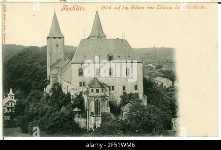 Schauen Sie sich das Schloss Rochlitz an. Blick auf die Burg Stockfoto