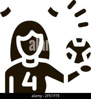 Abbildung Der Ikone "Woman Football Cheerleader" Stock Vektor