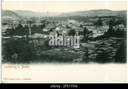 Blick auf die Stadt Camburg. Blick auf die Stadt Stockfoto