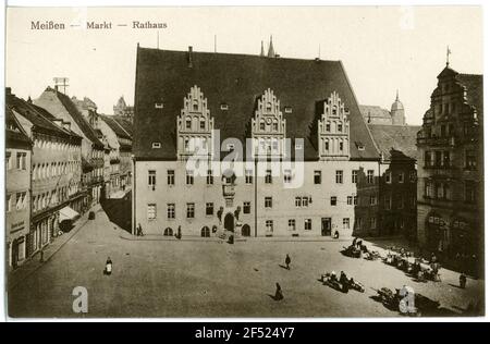 Markt mit Rathaus Meißen. Markt mit Rathaus Stockfoto