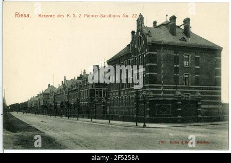 Kaserne des Königlich Sächsischen Pionierbataillons Nr. 22 Riesa 2nd. KASERNE OF K.S. 2. PIONIER-BATTAINERS Nr. 22 Stockfoto