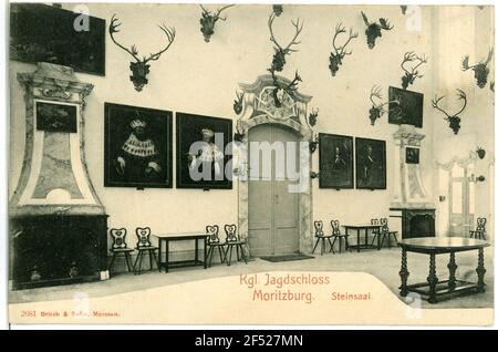 Jagdschloss Steinhalle Moritzburg. Jagdschloss. Steinhalle Stockfoto