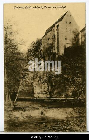 Auf der Burg Lohmen. Am Schloss Stockfoto