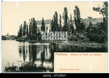 Schloss mit Teich Frohburg. Schloss mit Teich Stockfoto