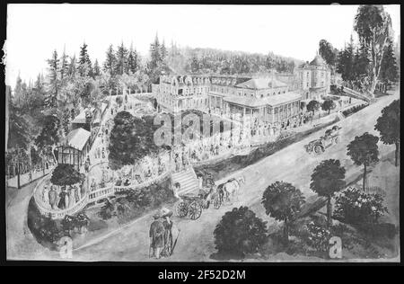 Marienbad. Grand Cafe Restaurant und Hotel Panorama (1872, 1892) Stockfoto