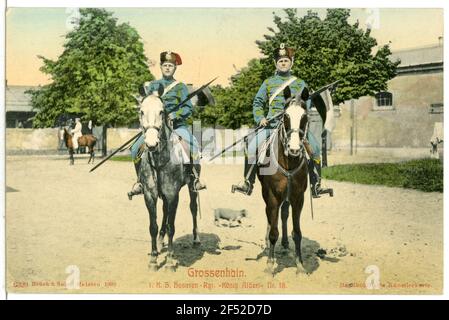 1. Königlich Sächsisches Husarenregiment König Albert Nr. 18 Großenhain. 1. K.S. Hus.-Regin. König Albert Nr. 18 Stockfoto