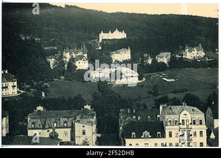 Cafe Miramondi und Cafe Bellevue Marienbad. Hotel Miramondi und Café Bellevue Stockfoto
