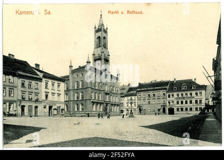 Markt mit Rathaus Kamenz. Markt mit Rathaus Stockfoto