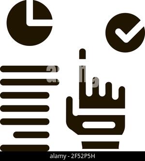 Symbol für langes Workflow-Management Vektor-Glyphe Illustration Stock Vektor