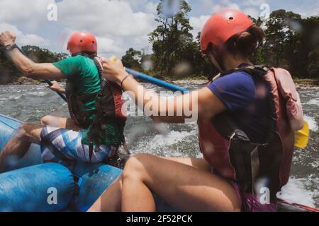 Rafting in Sarapiqui River, Costa Rica Stockfoto