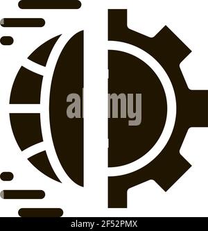 Symbol für automatisierte Interneteinstellungen Vektor-Glyphe Illustration Stock Vektor