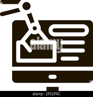 Symbol zum Abrufen von Informationen Vektor-Glyphe Illustration Stock Vektor