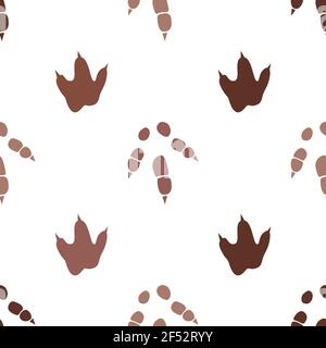 Dinosaurier Fußabdruck Spuren. Minimale Farbe Nahtloses Muster. Hintergrund mit Pfote, Klaue Raubtier. Dinosaurier Fußabdruck nahtloses Muster perfekt für Textil Stock Vektor