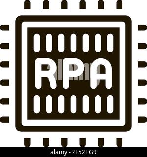 rpa-Chip-Symbol Vektor Glyphe Illustration Stock Vektor