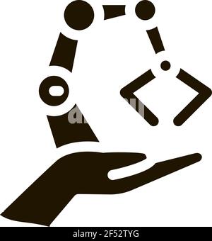 Symbol für die Roboterzustellung Vektor Glyphe Illustration Stock Vektor