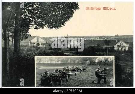 Militärlager Milowitz. Militärlager Stockfoto