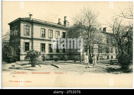 Garnisionslazarett Pavillon I Dresden. Garnisionslazarett Pavillon I Stockfoto