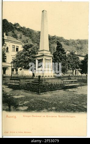 Kronprinz Rudolf Pflanzen - Kriegerdenkmal Aussig. Kriegerdenkmal im Kronprinz Rudolf Pflanzen Stockfoto