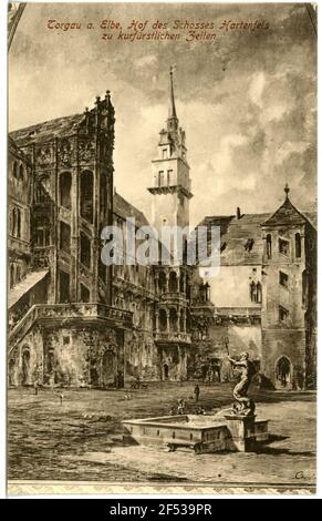 Hof im Schloss Hartenfels Torgau. Hof im Schloss Hartenfels Stockfoto