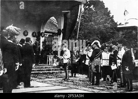 Franz Joseph I., Kaiser von Österreich, König von Ungarn (1830-1916), Besuch in Sarajevo. Juni 2, 1910 Stockfoto