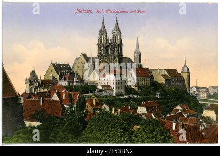 Königliche Albrechtsburg und Dom Meißen. Königliche Albrechtsburg und Kathedrale Stockfoto